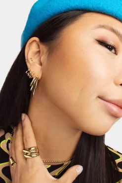 Singularu Bijuteria-Anel Double Cross Ouro