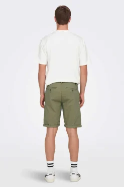 Only & Sons Bermuda Estilo Chino Verde Sale
