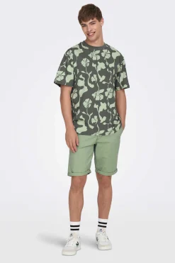 Only & Sons Bermuda Estilo Chino Verde Hot