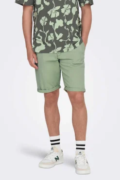 Only & Sons Bermuda Estilo Chino Verde Hot