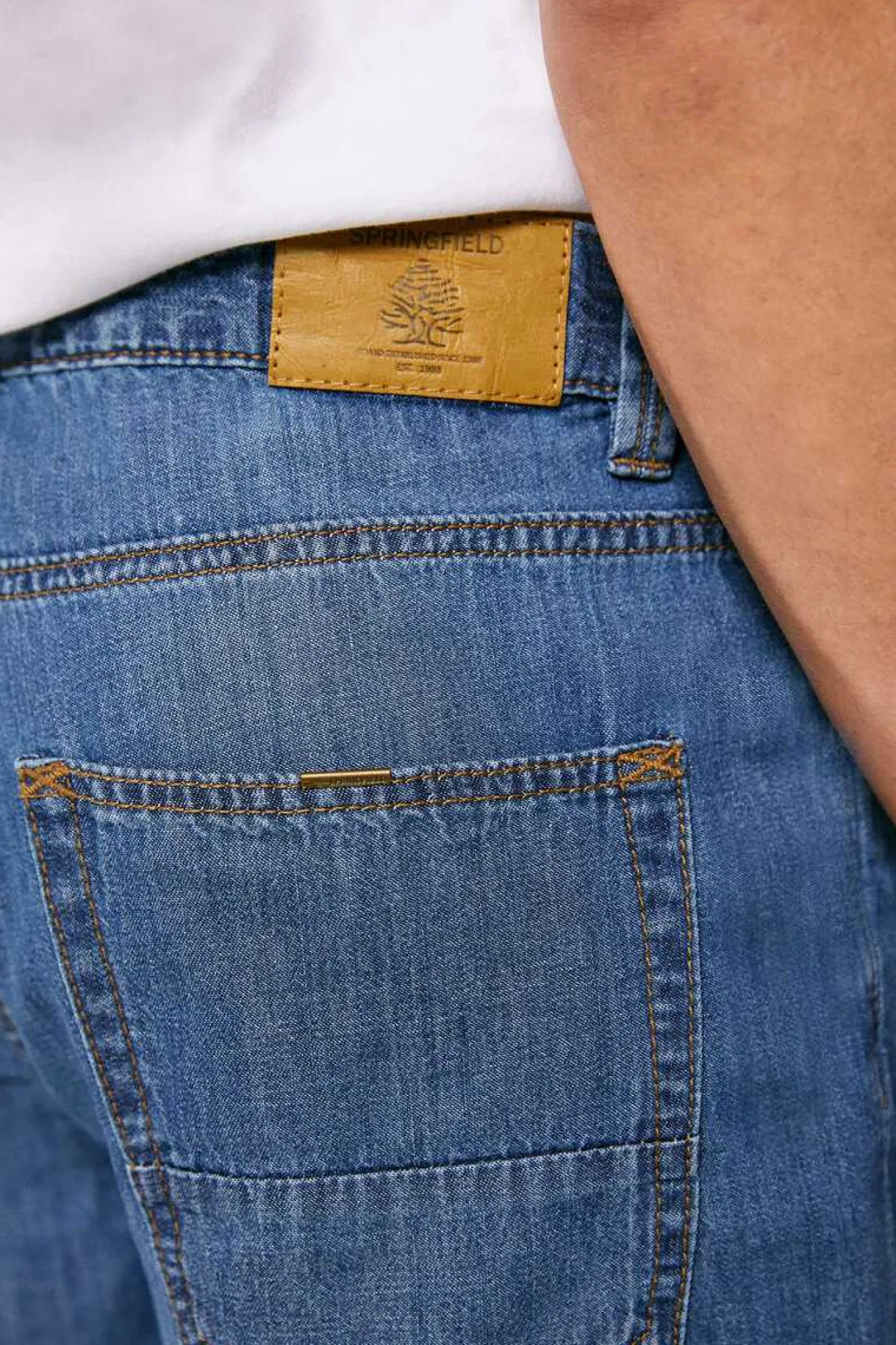 Springfield Bermuda Regular De Ganga Ultraleve Lavagem Media Azul Aco