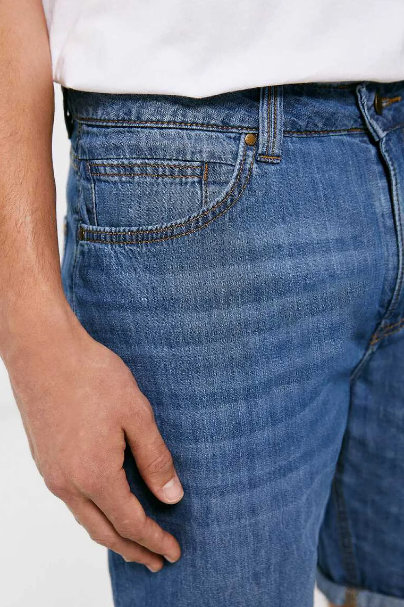 Springfield Bermuda Regular De Ganga Ultraleve Lavagem Media Azul Aco