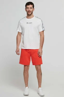 Champion Bermudas De Algodao E Cintura Com Logo Laranja Discount