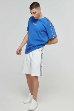 Champion Bermudas De Algodao E Cintura Com Logo Branco Discount