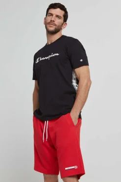 Champion Bermudas De Algodao E Cintura Com Logo Vermelho Sale