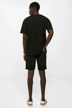 Springfield Bermudas De Ganga Lavada Basicas Corte Slim Pretas Mix Cinza Sale