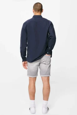 Springfield Bermudas De Ganga Lavada Basicas Corte Slim Meio-Claras Cinza Best