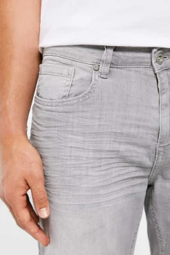 Springfield Bermudas De Ganga Lavada Basicas Corte Slim Meio-Claras Cinza Best