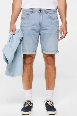 Springfield Bermudas De Ganga Lavada Basicas Corte Slim Claras Azul Indigo Best
