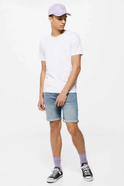 Springfield Bermudas Jeans Slim Lavagem Media-Escura Azul Discount