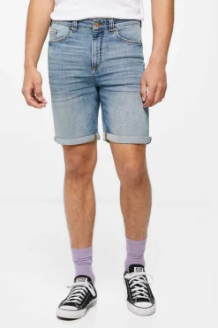 Springfield Bermudas Jeans Slim Lavagem Media-Escura Azul Discount
