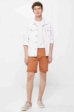 Springfield Bermudas Lavadas De 5 Bolsos Corte Slim Oxido Discount