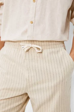 Springfield Bermudas Linho Riscas Camel Discount