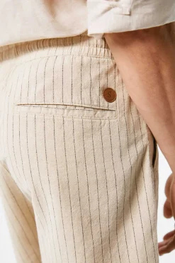 Springfield Bermudas Linho Riscas Camel Discount