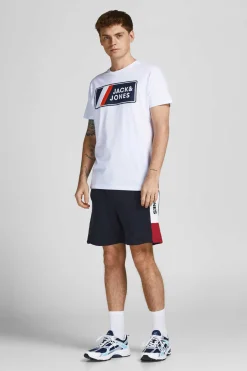 Jack & Jones Bermudas Logo Faixa Marinho Clearance