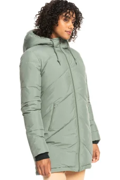 Roxy Sobretudos E Parkas-Better Weather - Casaco Acolchoado Com Capuz E Corte Comprido Para Mulher
