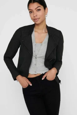 Only Blusoes E Casacos-Bikerjacke Fur Damen Mit Reisverschluss