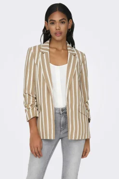 Only Blusoes E Casacos-Blazer Com Manga Enrolada