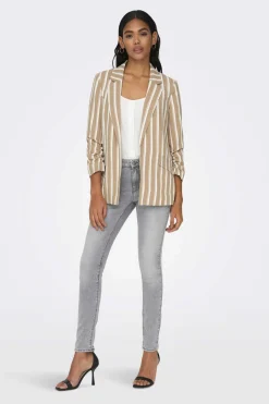 Only Blusoes E Casacos-Blazer Com Manga Enrolada