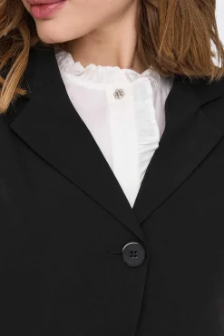 Only Blusoes E Casacos-Blazer Crop Gola Lapelas