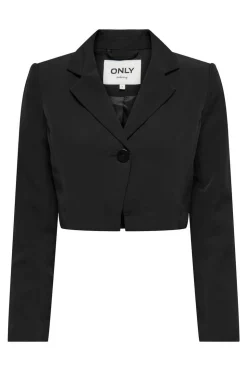 Only Blusoes E Casacos-Blazer Crop Gola Lapelas