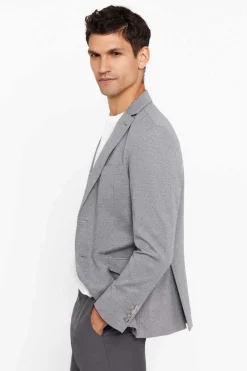 Cortefiel Blazer De Malha Cinzento Sale