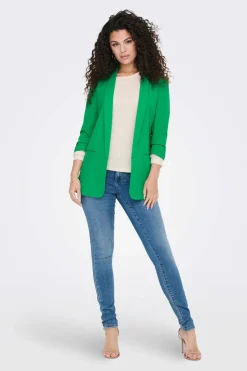 Only Blusoes E Casacos-Blazer De Manga A 3/4 Com Lapelas