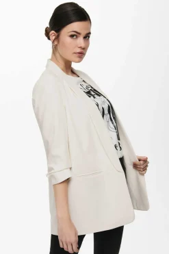 Only Blusoes E Casacos-Blazer De Manga A 3/4 Com Lapelas