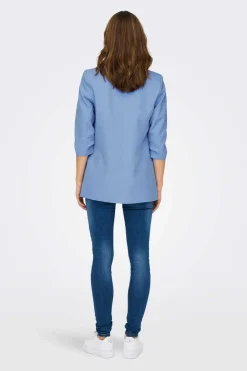 Only Blusoes E Casacos-Blazer De Manga A 3/4 Com Lapelas