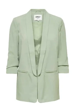 Only Blusoes E Casacos-Blazer De Manga A 3/4 Com Lapelas