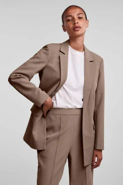 Pieces Blusoes E Casacos-Blazer Oversize De Manga Comprida