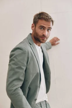 Ooto Blazer Slim Algodao Verde Hot