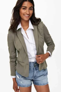 Only Blusoes E Casacos-Blazer Slim Com Bolsos