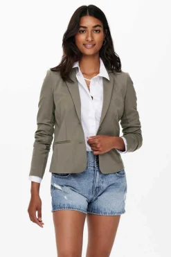 Only Blusoes E Casacos-Blazer Slim Com Bolsos