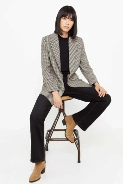 Cortefiel Blusoes E Casacos-Blazer Tecido Xadrez