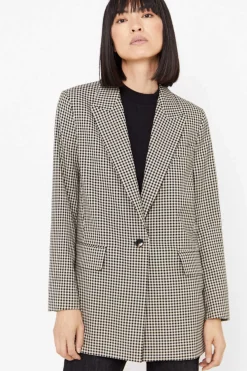 Cortefiel Blusoes E Casacos-Blazer Tecido Xadrez