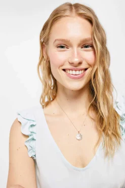 Springfield Camisas E Blusas-Blusa Bimateria Alcas Folhos