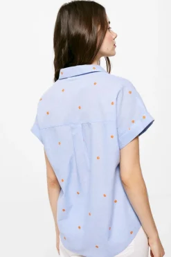 Springfield Camisas E Blusas-Blusa Chambray Bordados Algodao