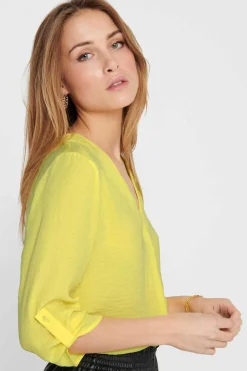 JDY Camisas E Blusas-Blusa Com Decote Em Bico E Manga 3/4