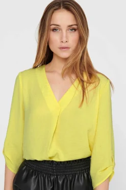 JDY Camisas E Blusas-Blusa Com Decote Em Bico E Manga 3/4