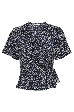 Only Camisas E Blusas-Blusa Cruzada Manga Curta