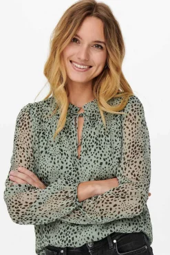 Only Camisas E Blusas-Blusa De Manga Comprida E Gola Perkins