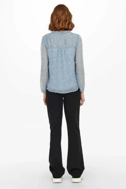 Only Camisas E Blusas-Blusa De Manga Comprida E Gola Perkins