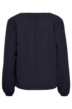 Only Camisas E Blusas-Blusa De Manga Comprida E Gola Redonda