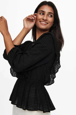 Only Camisas E Blusas-Blusa Decote Em Bico Manga 3/4