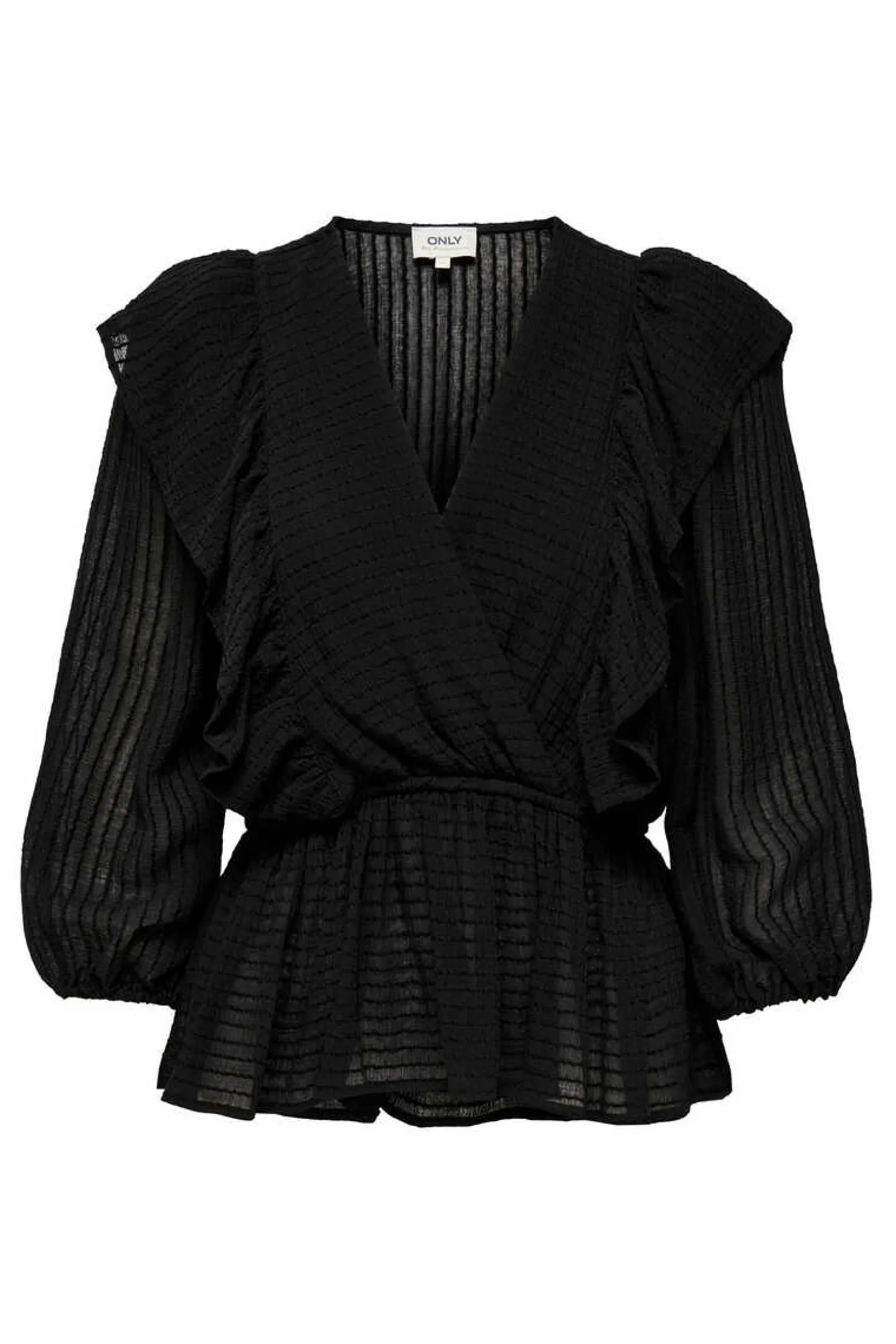 Only Camisas E Blusas-Blusa Decote Em Bico Manga 3/4