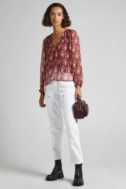 Pepe Jeans Camisas E Blusas-Blusa Decote Olho De Fechadura