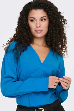 Only Camisas E Blusas-Blusa Fluida Gola Em Bico