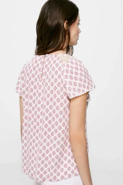 Springfield Camisas E Blusas-Blusa Lace Cintado Estampado