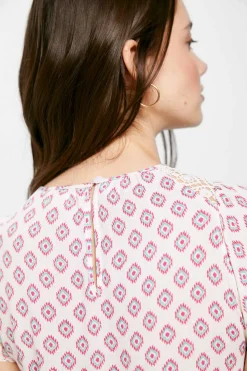 Springfield Camisas E Blusas-Blusa Lace Cintado Estampado